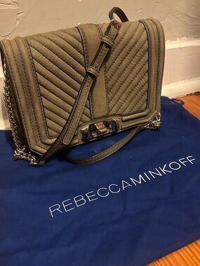 Rebecca Minkoff Olive Green Suede Love Crossbody